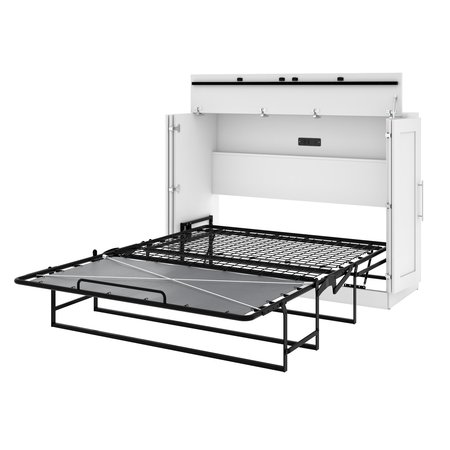 Bestar Pur 61W Full Cabinet Bed with Mattress, White 126193-000017